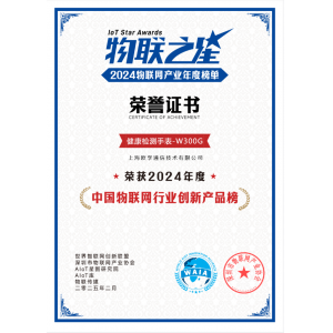 W300G智能手表荣获2024年度物联之星“ 中国物联网行业创新产品榜”