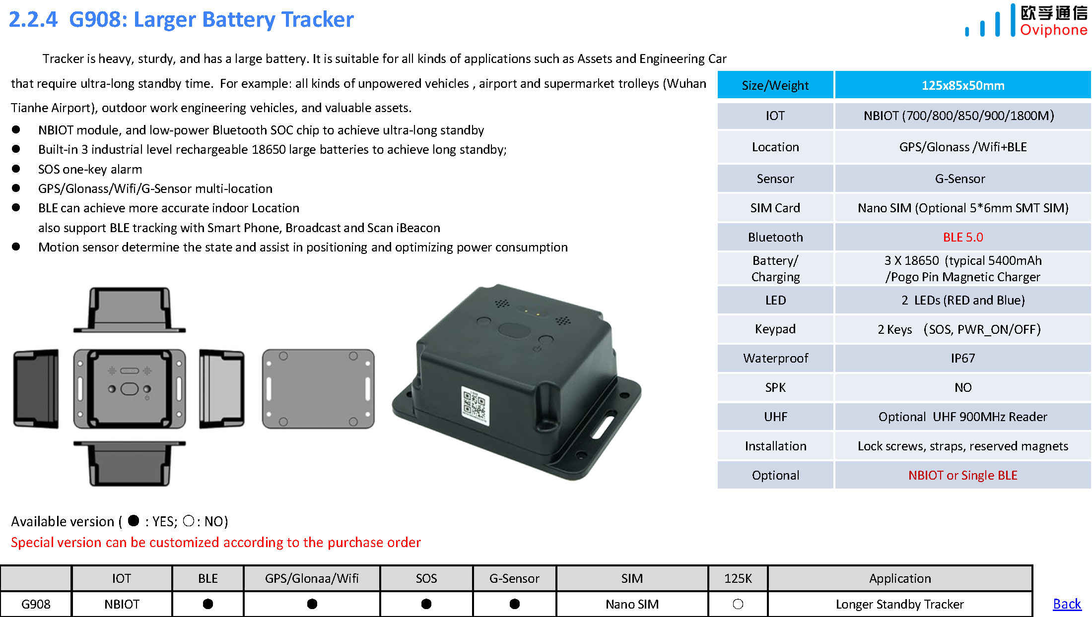 G908 Large Battery Tracker(图1)