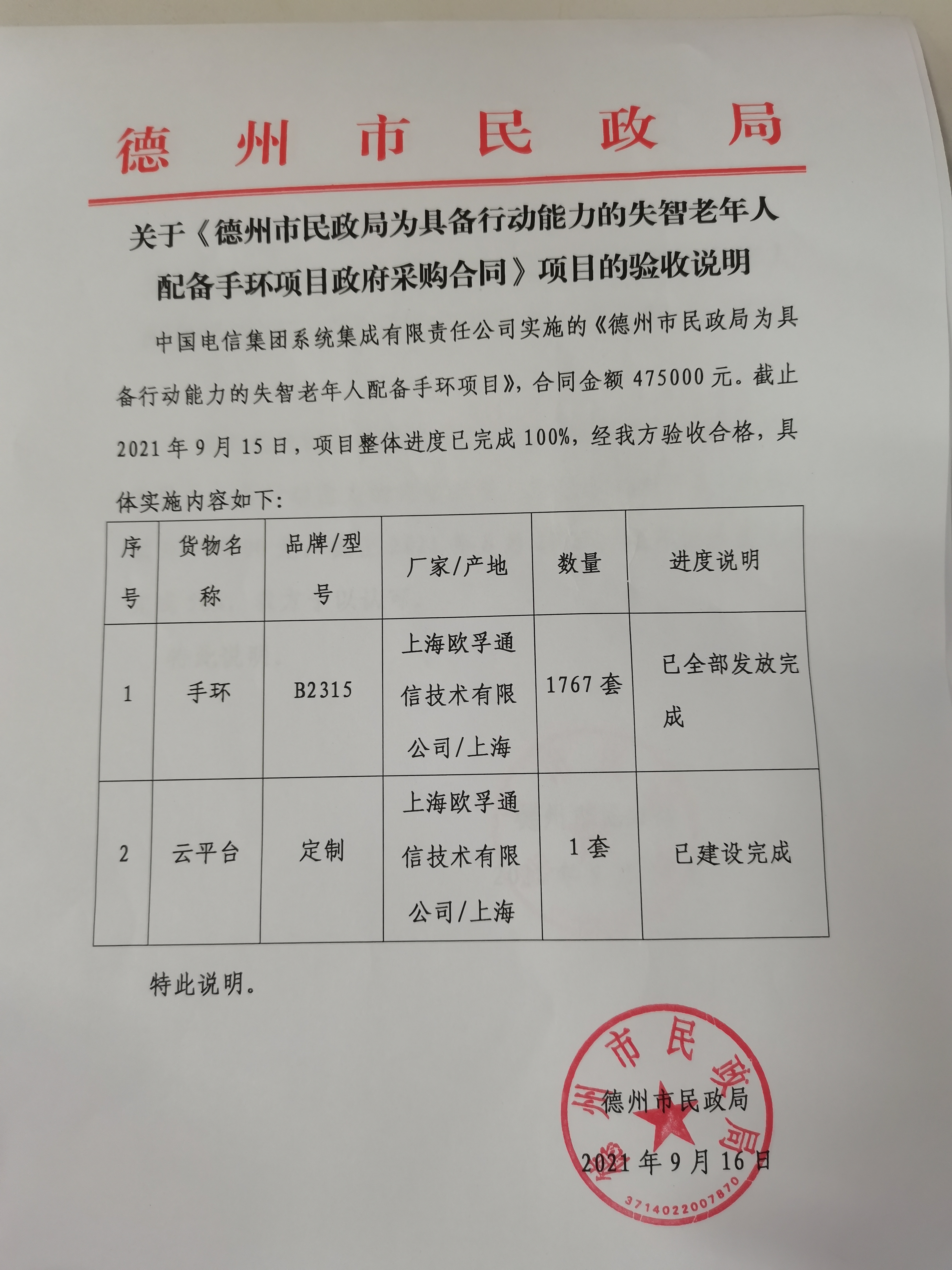 智慧养老手环和平台，通过德州市民政局项目验收(图2)